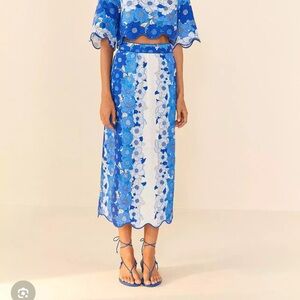 FARM Rio Vibrant Blue and White Skirt Set